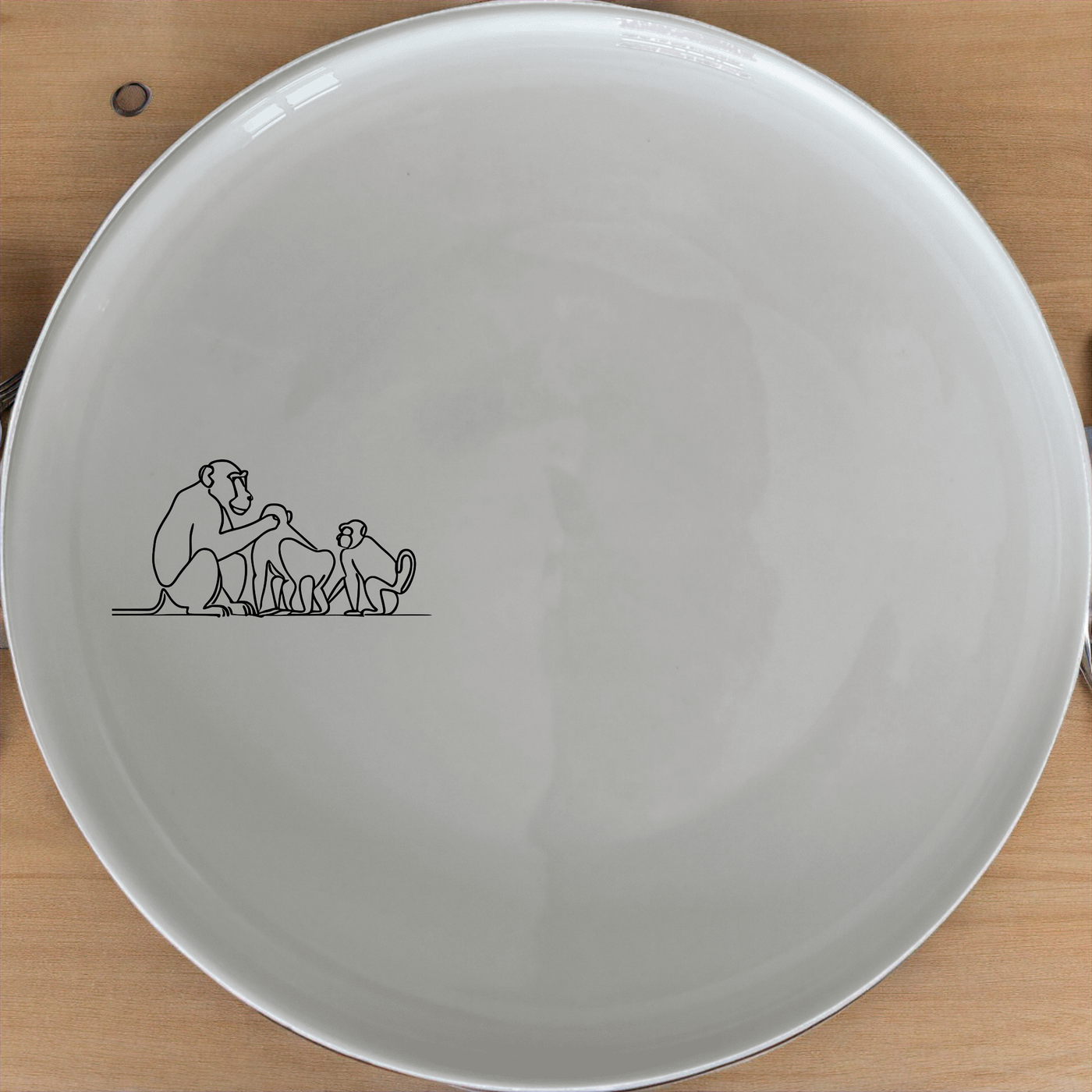 Baboon Troop Social Scene Side Plate Set of 4 - Range 4 adds a whimsical touch to your table setting with charming baboon illustrations.