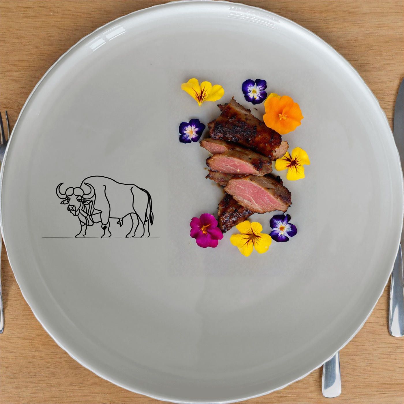 Buffalo Herd Side Plate Set of 4 - Range 2 offers a bold, artistic design perfect for modern dining. Crafted from durable ceramic, these plates feature a striking buffalo illustration that adds a touch of nature to any table setting. Ideal for everyday use or special occasions, this set combines style and functionality in a compact, easy-to-clean design.
