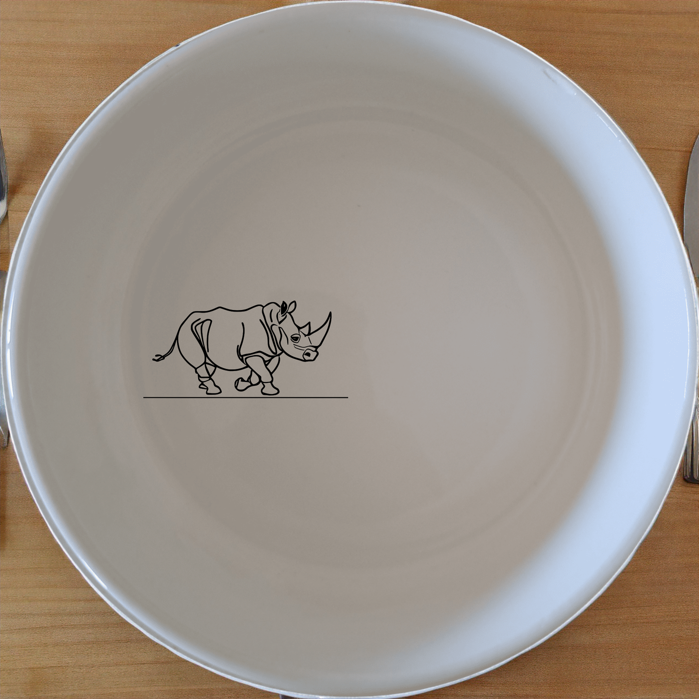 Charging Rhino Horn Bowl Set of 4 - Range 2 adds a bold touch to your dining table with its striking rhino design.