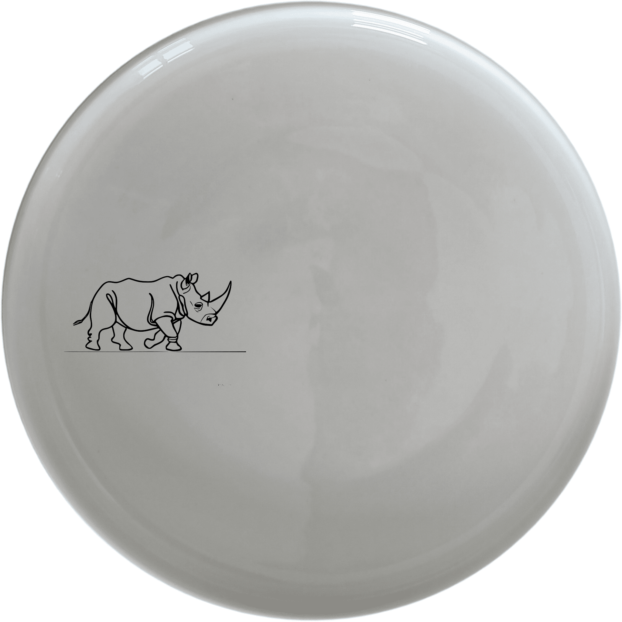 Charging Rhino Horn Dinner Set of 12 - Range 3 features a bold rhino design on white ceramic plates, perfect for modern dining.