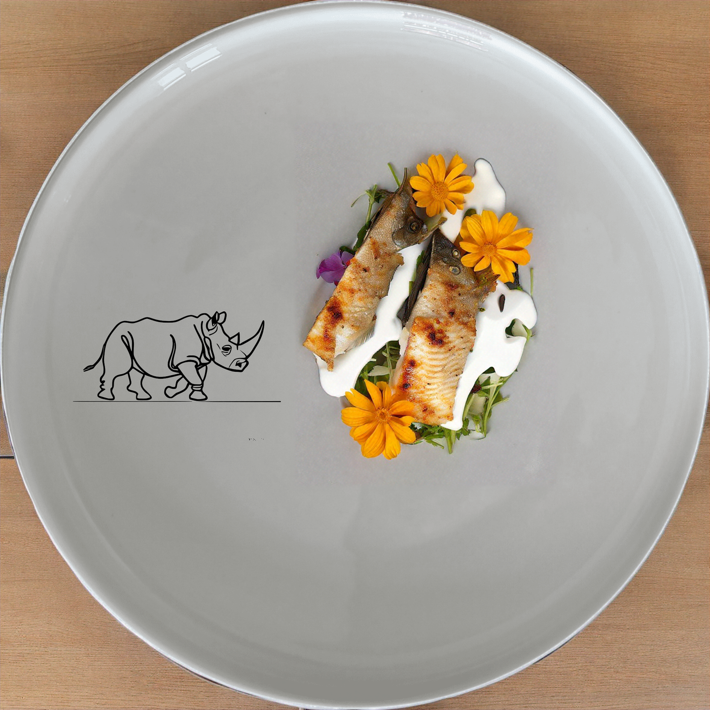 Charging Rhino Horn Dinner Plate Set of 4 - Range 28 offers a bold and striking design perfect for modern dining.