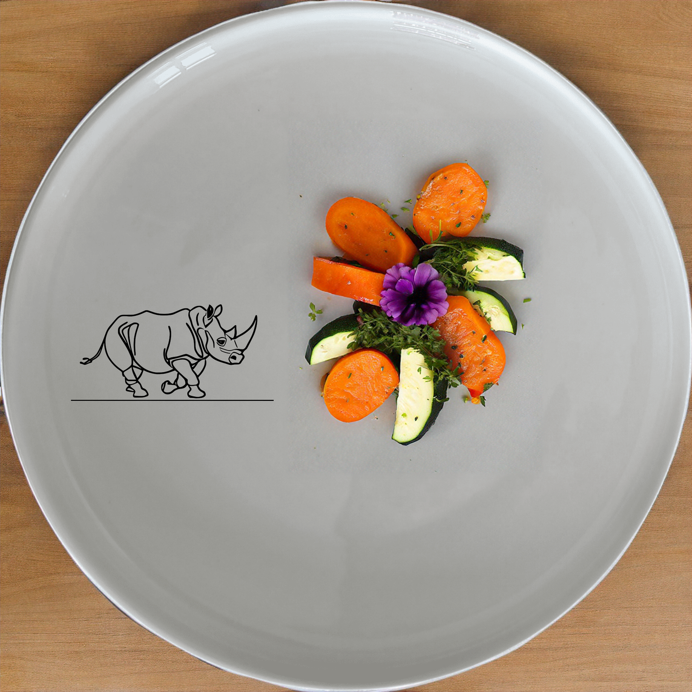 Charging Rhino Horn Side Plate Set of 4 - Range 2 offers a unique and stylish addition to your dining collection.