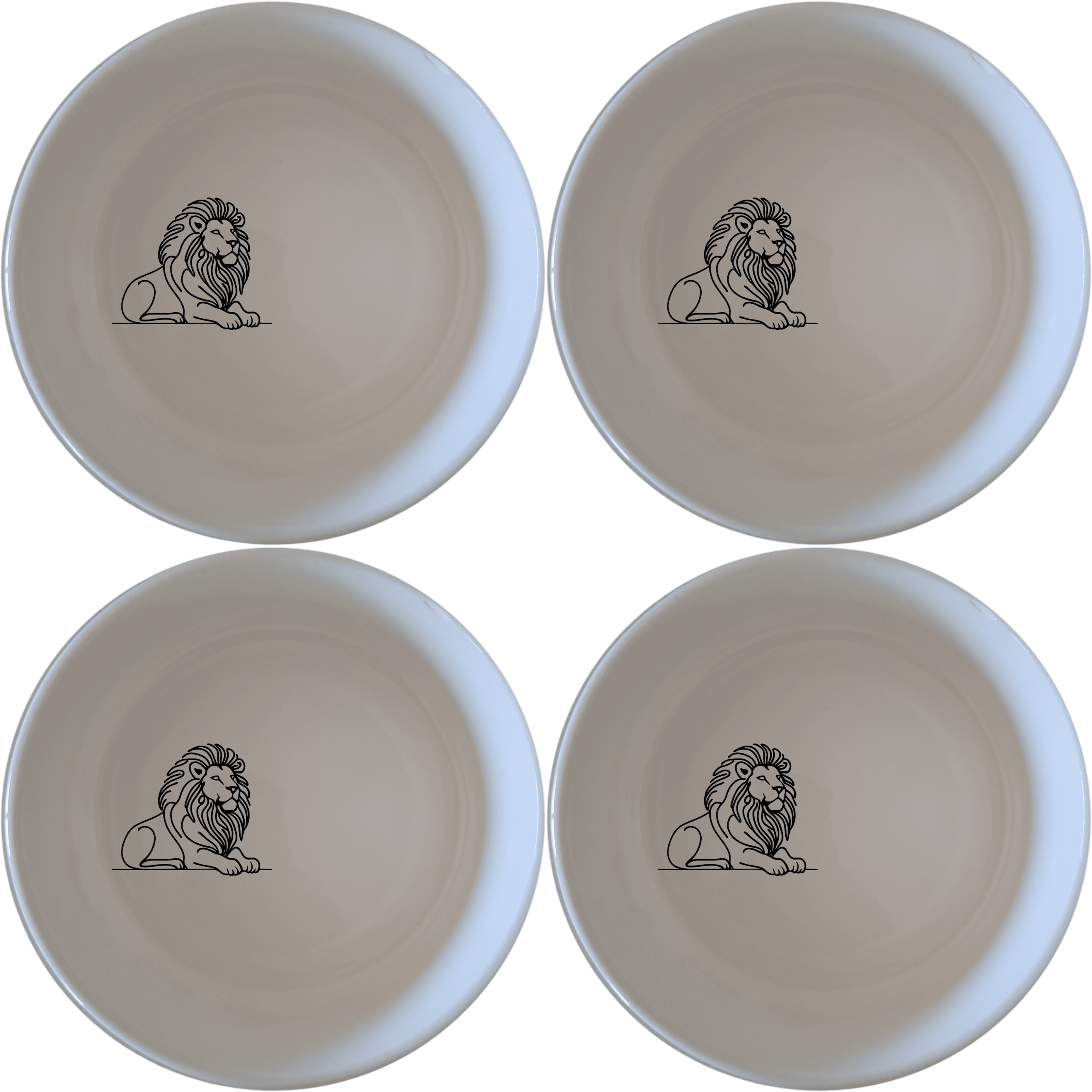 Crouching Lion Bowl Set of 4 - Range 3 offers a stylish and unique design perfect for any dining table. This set includes four beautifully crafted bowls.