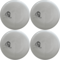 Crouching Lion Dinner Plate Set of 4 - Range 1 is a stylish and modern dinner plate set featuring a sleek lion design, perfect for any dining occasion.