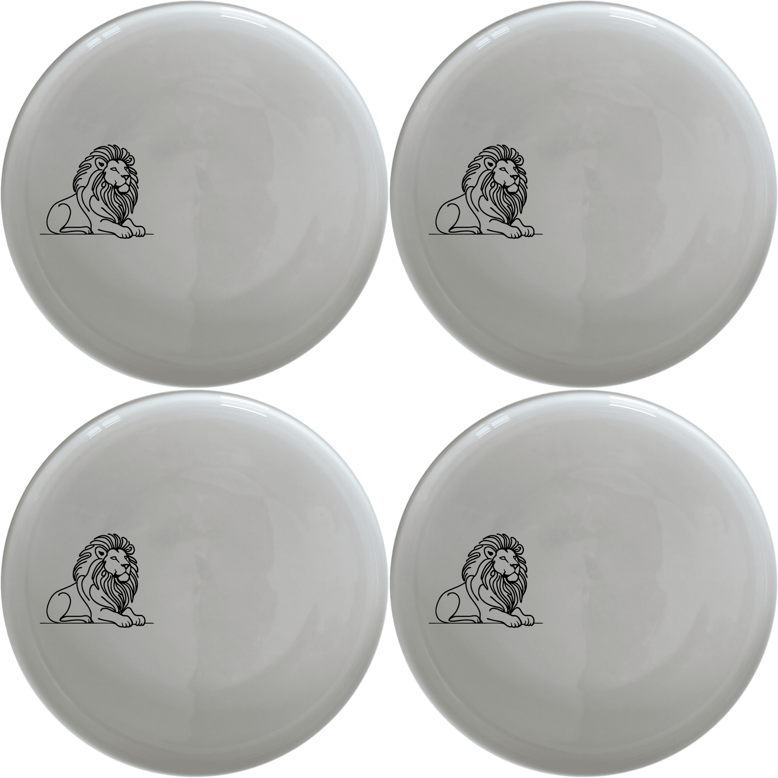 Crouching Lion Mane Side Plate Set of 4 - Range 3 adds a touch of wild elegance to your dining table. Perfect for everyday use or special occasions.