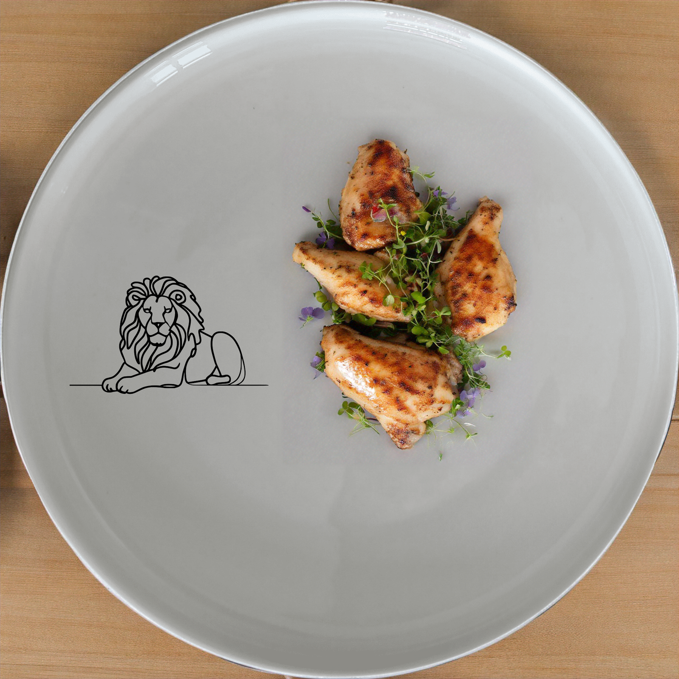The Crouching Lion Mane Flowing Wind Dinner Set of 12 offers a stylish and modern design perfect for any dining occasion.