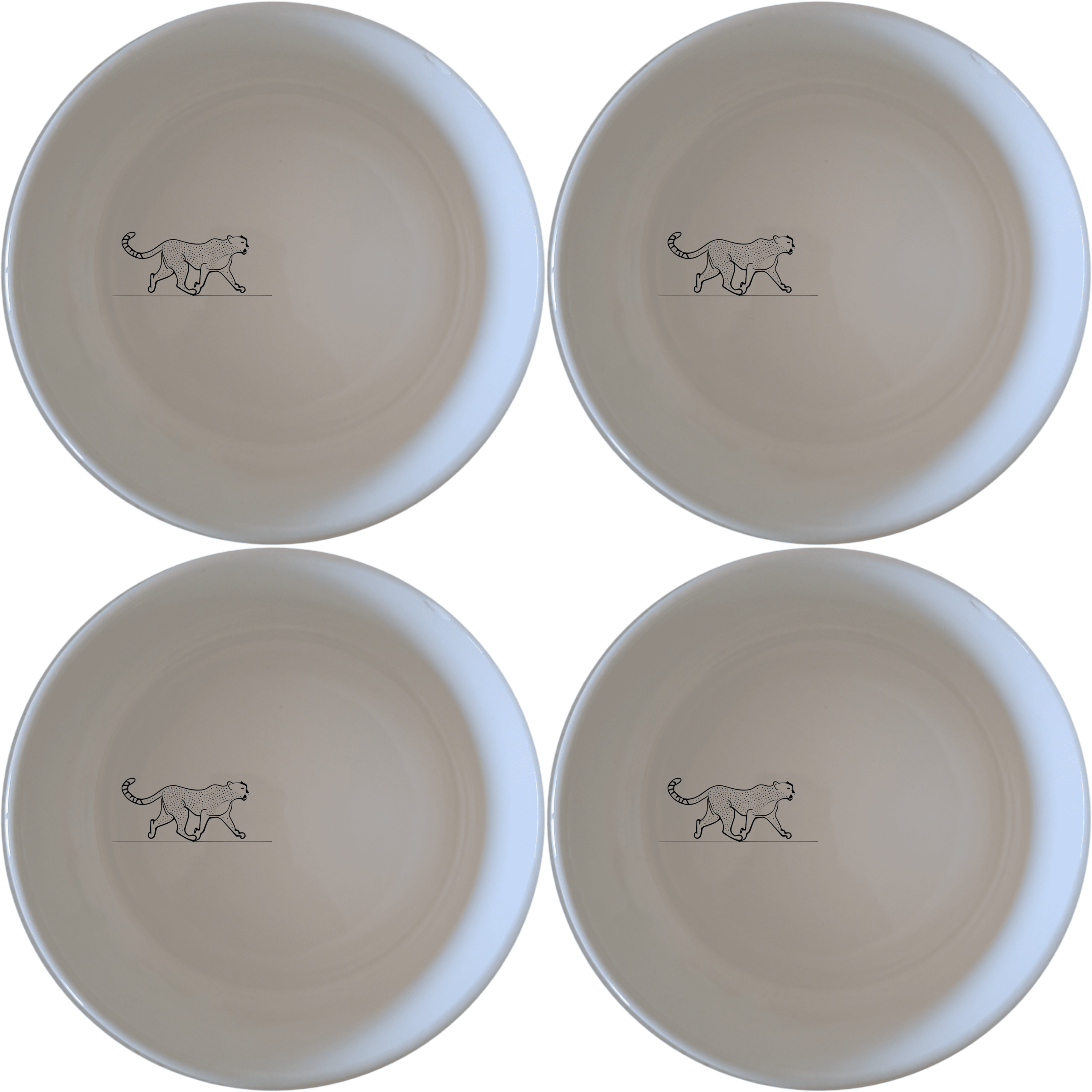 Graceful Cheetah Bowl Set of 4 - Range 2 offers elegant, modern design perfect for any dining occasion. Crafted from premium ceramic, these bowls add a touch of sophistication to your table setting.