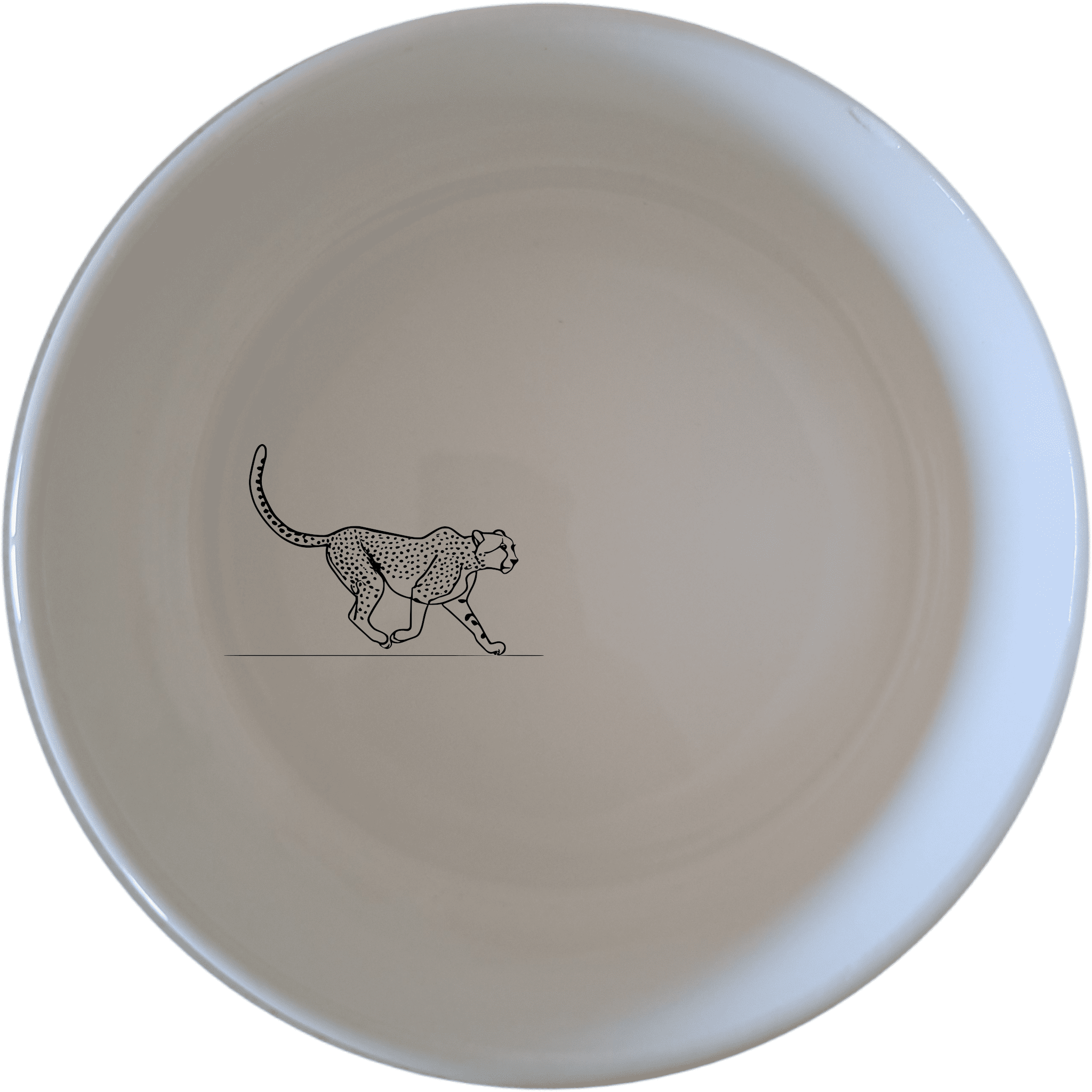 Elevate your dining experience with the Graceful Cheetah Bowl Set of 4 - Range 3, featuring elegant cheetah designs on white ceramic bowls.