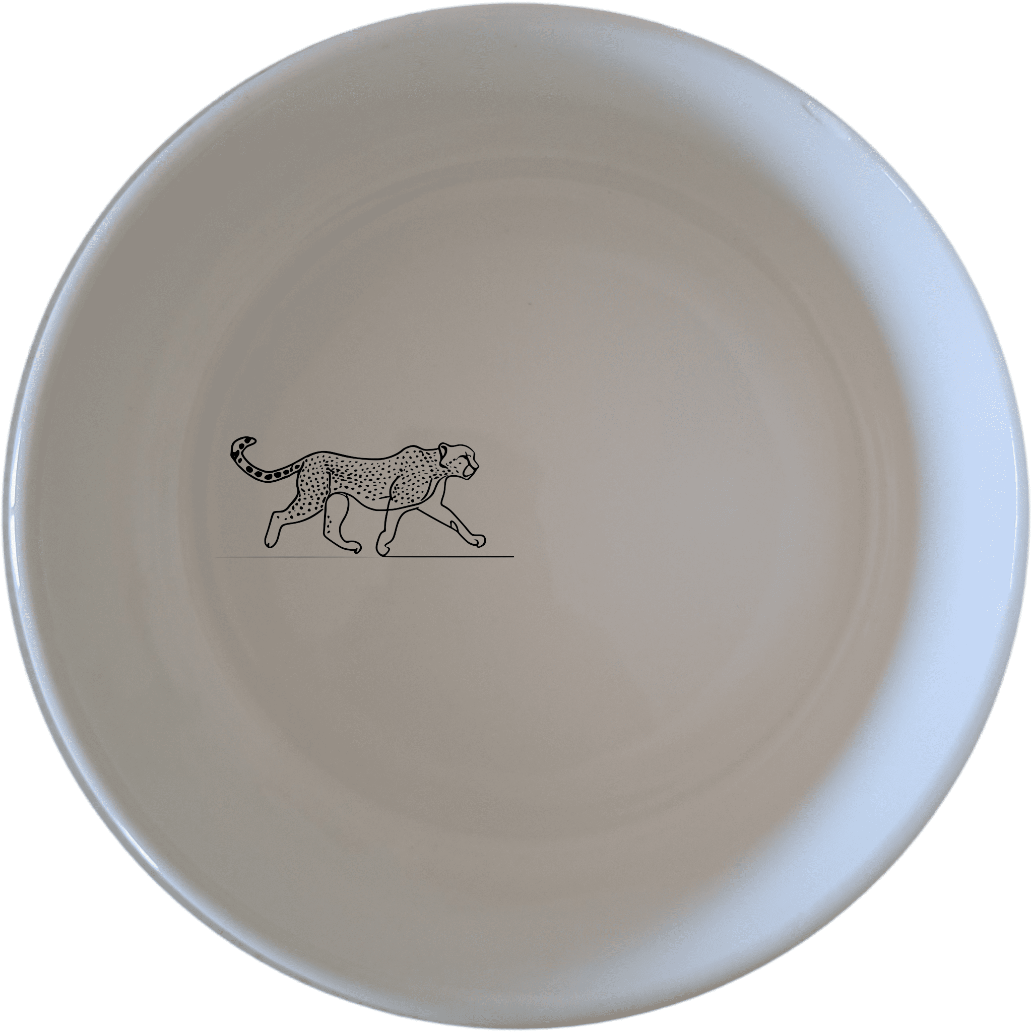 The Graceful Cheetah Bowl Set of 4 - Range 4 features elegant cheetah designs on white ceramic bowls, perfect for modern dining.