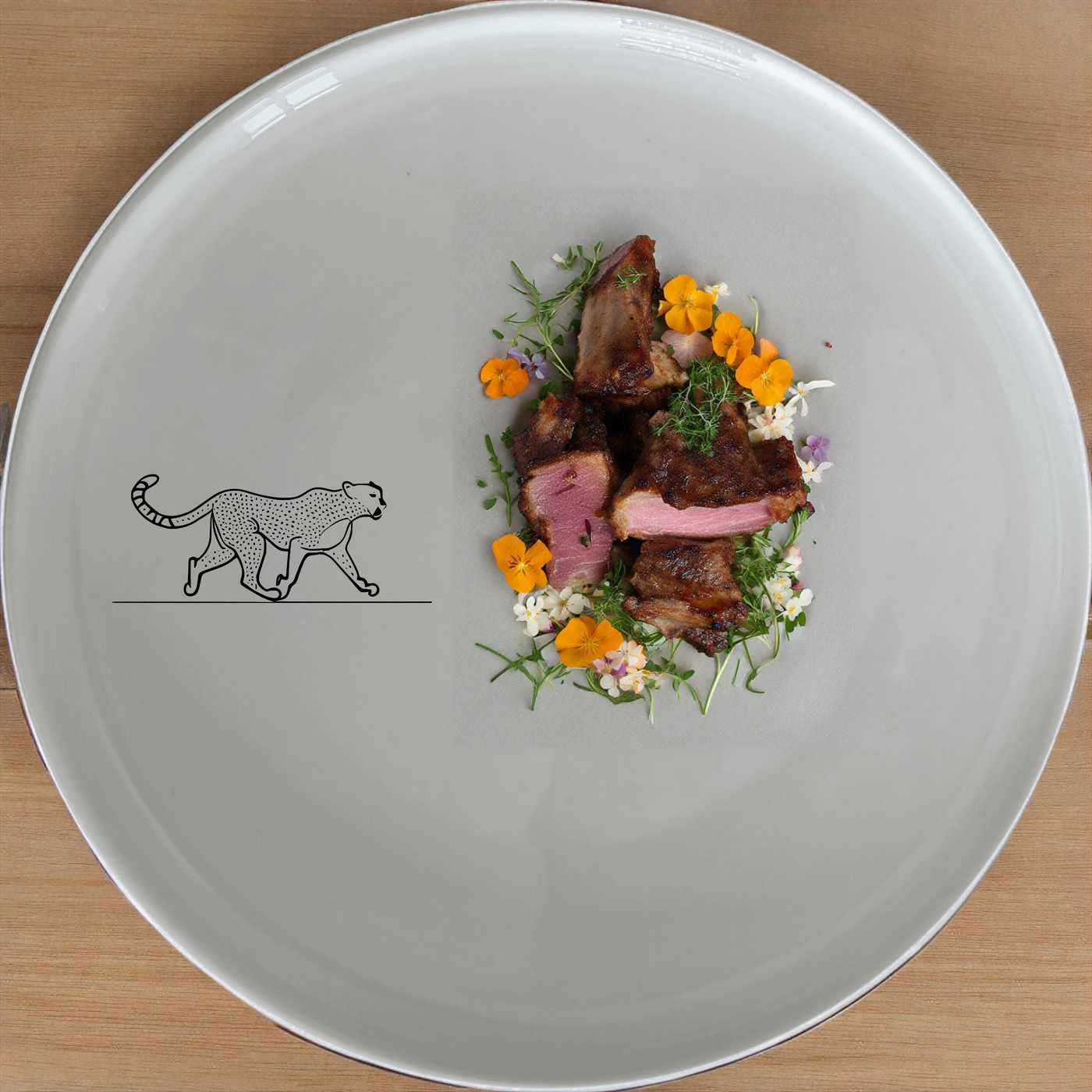 The Graceful Cheetah Mid Sprint Dinner Set of 12 brings a touch of wild elegance to your dining table with sleek cheetah designs.