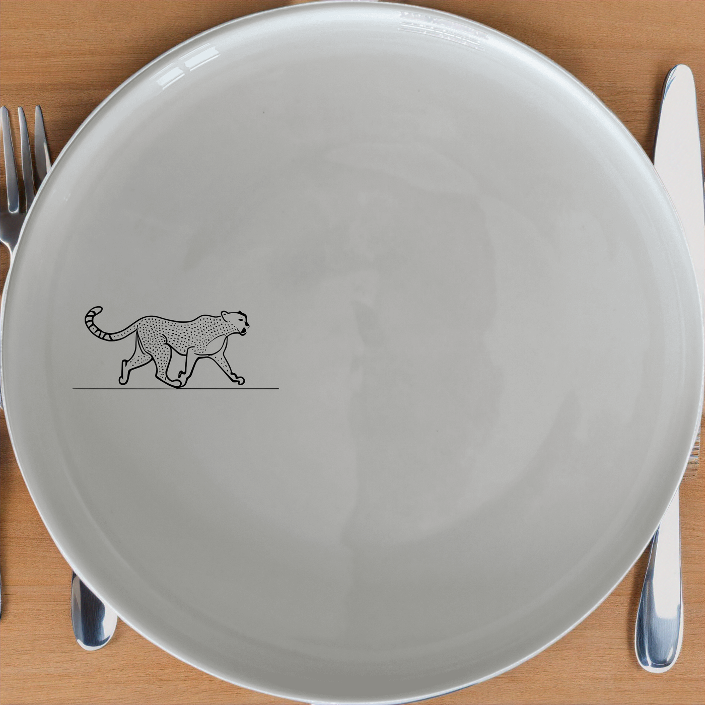 Elevate your dining experience with the Graceful Cheetah Dinner Plate Set of 4 - Range 2, featuring sleek cheetah designs.