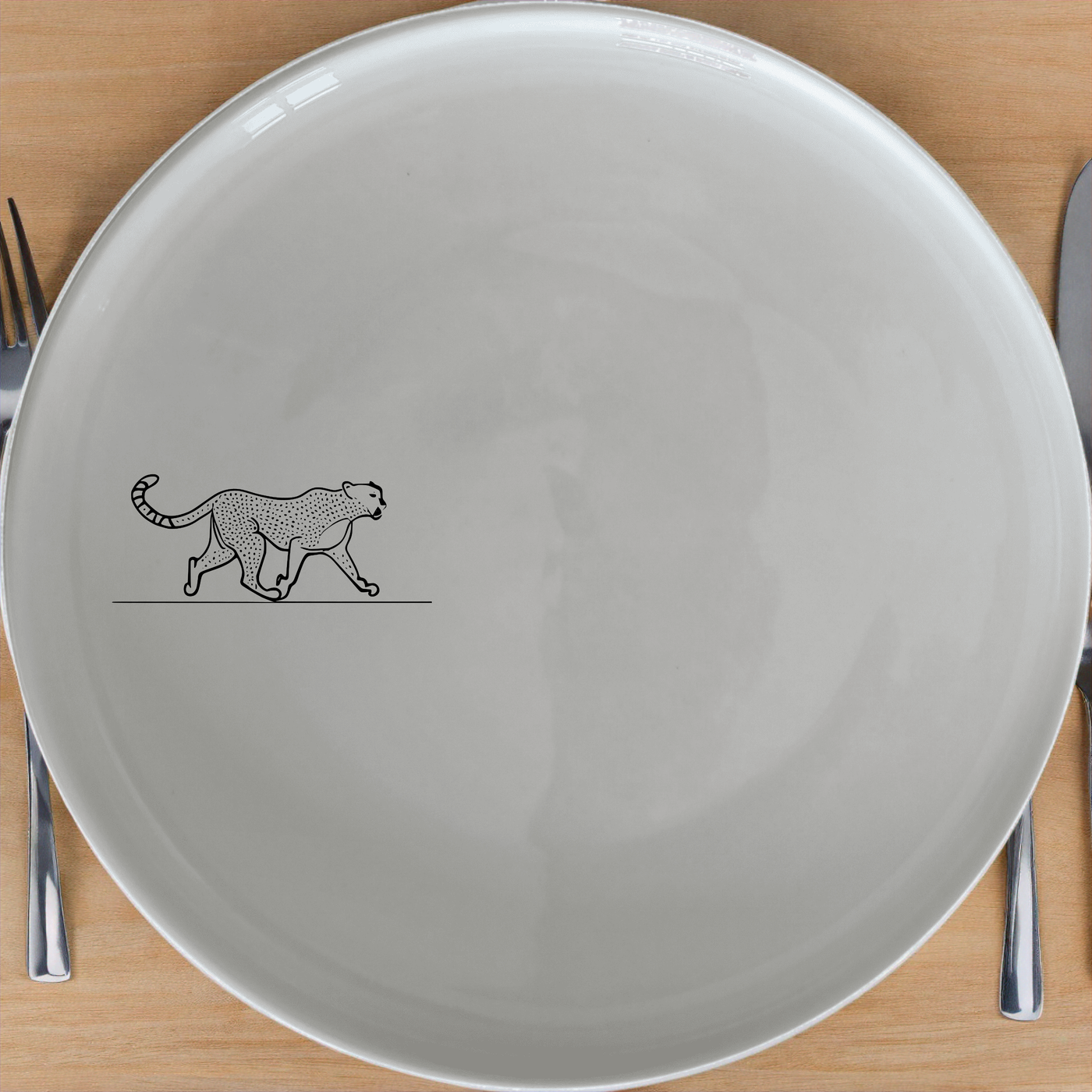 Elevate your dining with this Graceful Cheetah Side Plate Set of 4 - Range 2, perfect for modern and stylish meals.