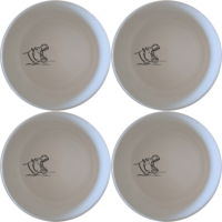 Hippo Yawning Bowl Set of 4 - Range 2 offers a playful and unique design perfect for any kitchen. Crafted from durable ceramic, these bowls are microwave and dishwasher safe.
