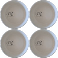 The Hippo Yawning Bowl Set of 4 brings a playful touch to your dining table with its bold, open-mouthed hippo design.