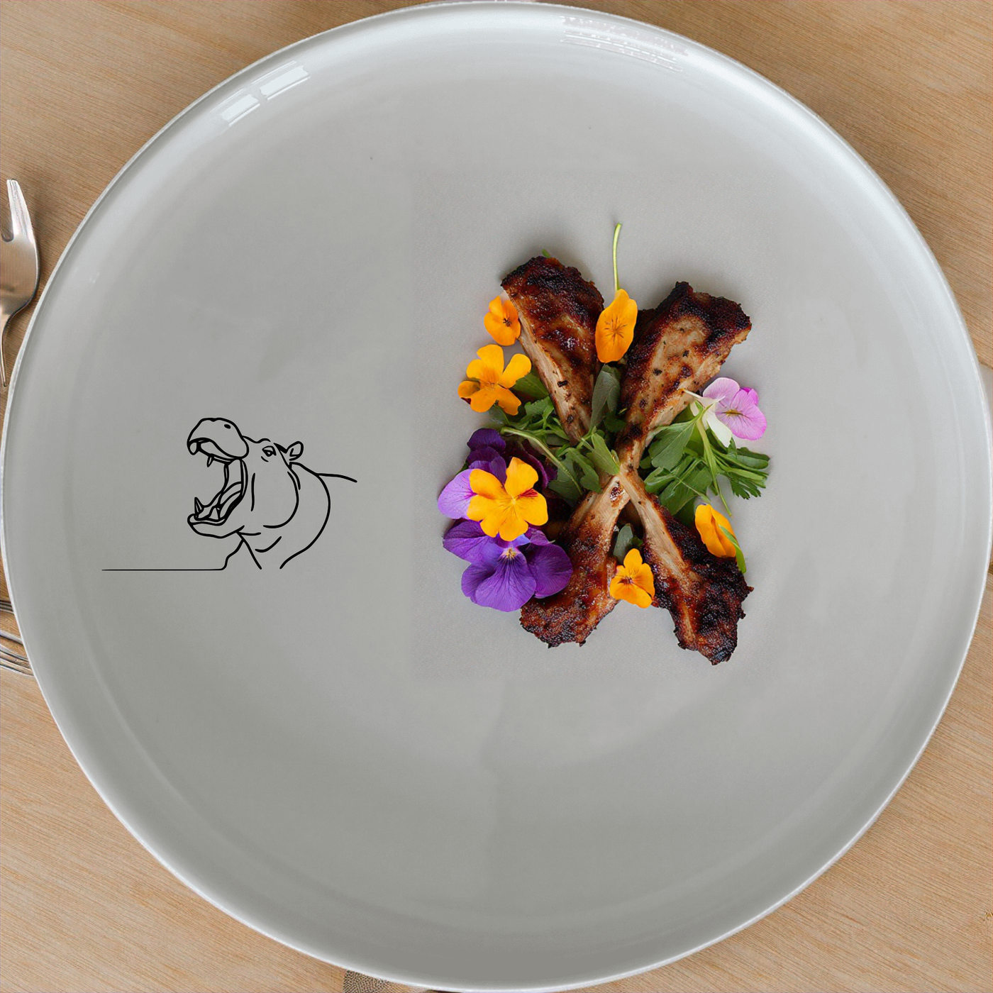 The Hippo Yawning Dinner Set of 12 brings a playful and artistic touch to your dining experience with its unique design.