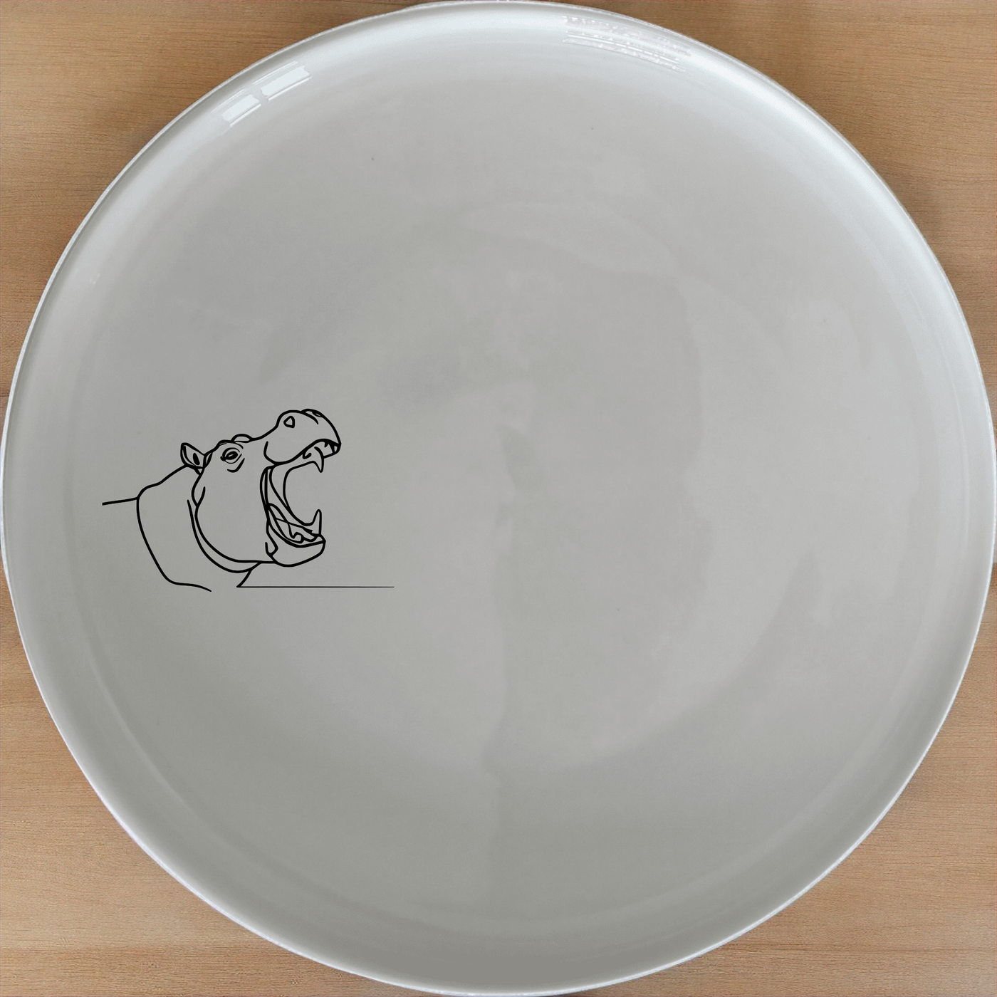 Hippo Yawning Massive Jaw Open Dinner Plate Set of 4 - Range 4 features bold, artistic designs perfect for modern dining.