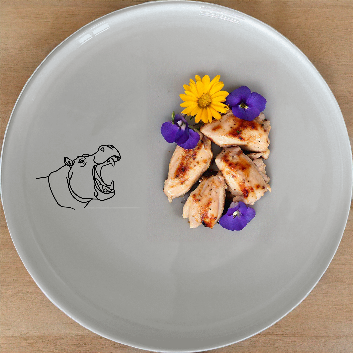 Hippo Yawning Massive Jaw Open Dinner Plate Set of 4 - Range 4 features bold, artistic designs perfect for modern dining.