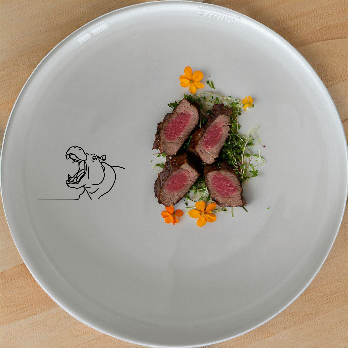 The Hippo Yawning Massive Jaw Side Plate Set of 4 - Range 1 offers a unique and playful design perfect for any dining table.