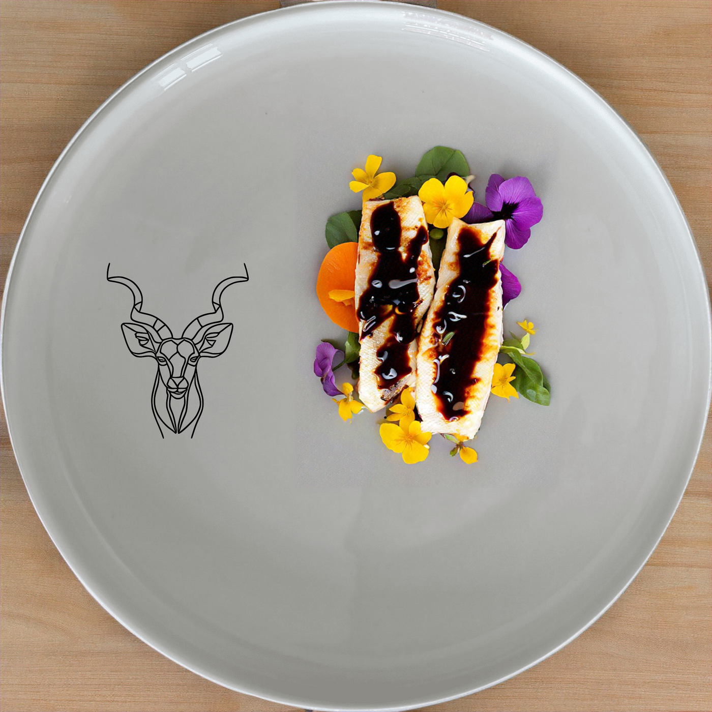 The Kudu Antelope Spiral Horns Dinner Set of 12 features elegant designs perfect for any dining occasion. This set includes dinner plates, side plates, and bowls, all crafted with precision and style.
