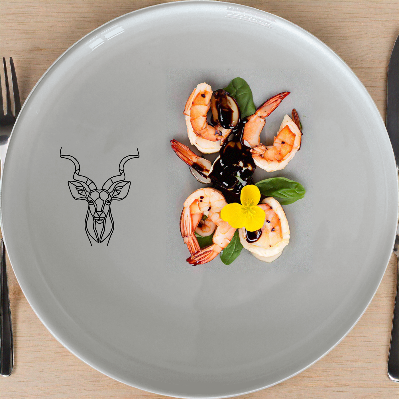 Kudu Antelope Dinner Plate Set of 4 - Range 2 adds a touch of nature to your dining table with elegant antelope designs.