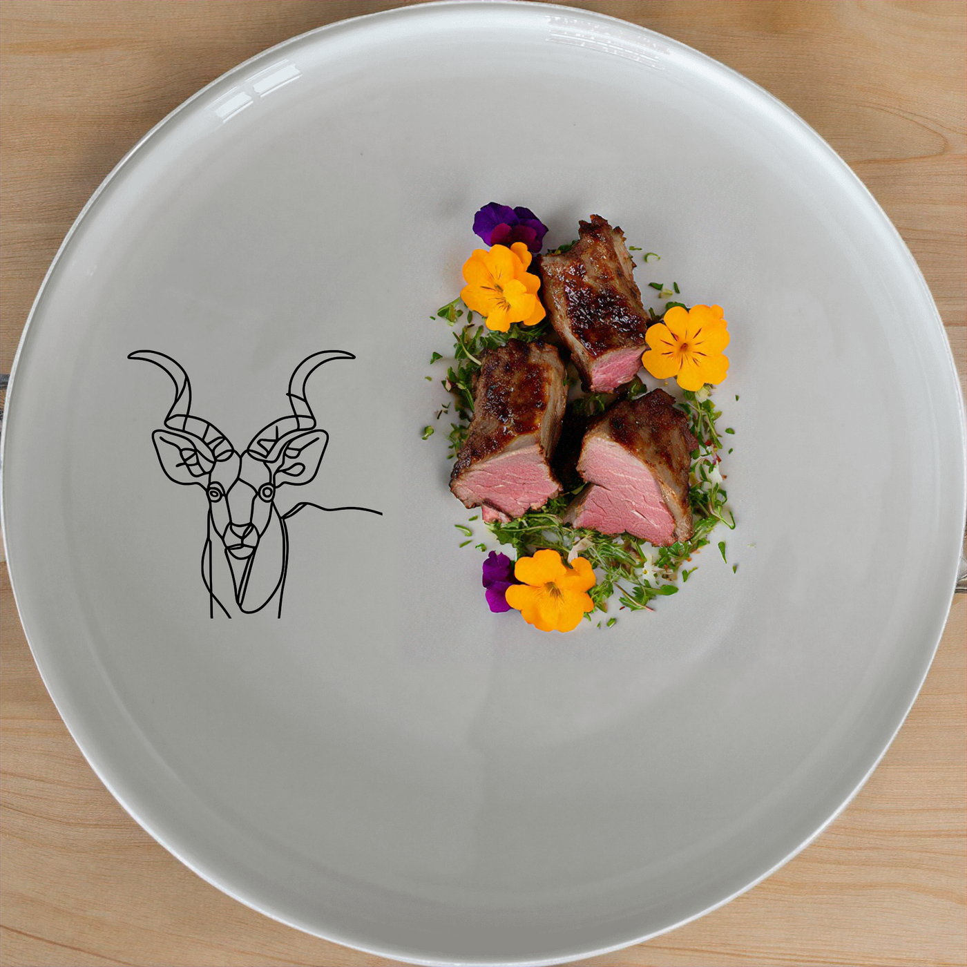 Kudu Antelope Spiral Horns Side Plate Set of 4 - Range 1 adds a touch of elegance to your dining table with its unique design.