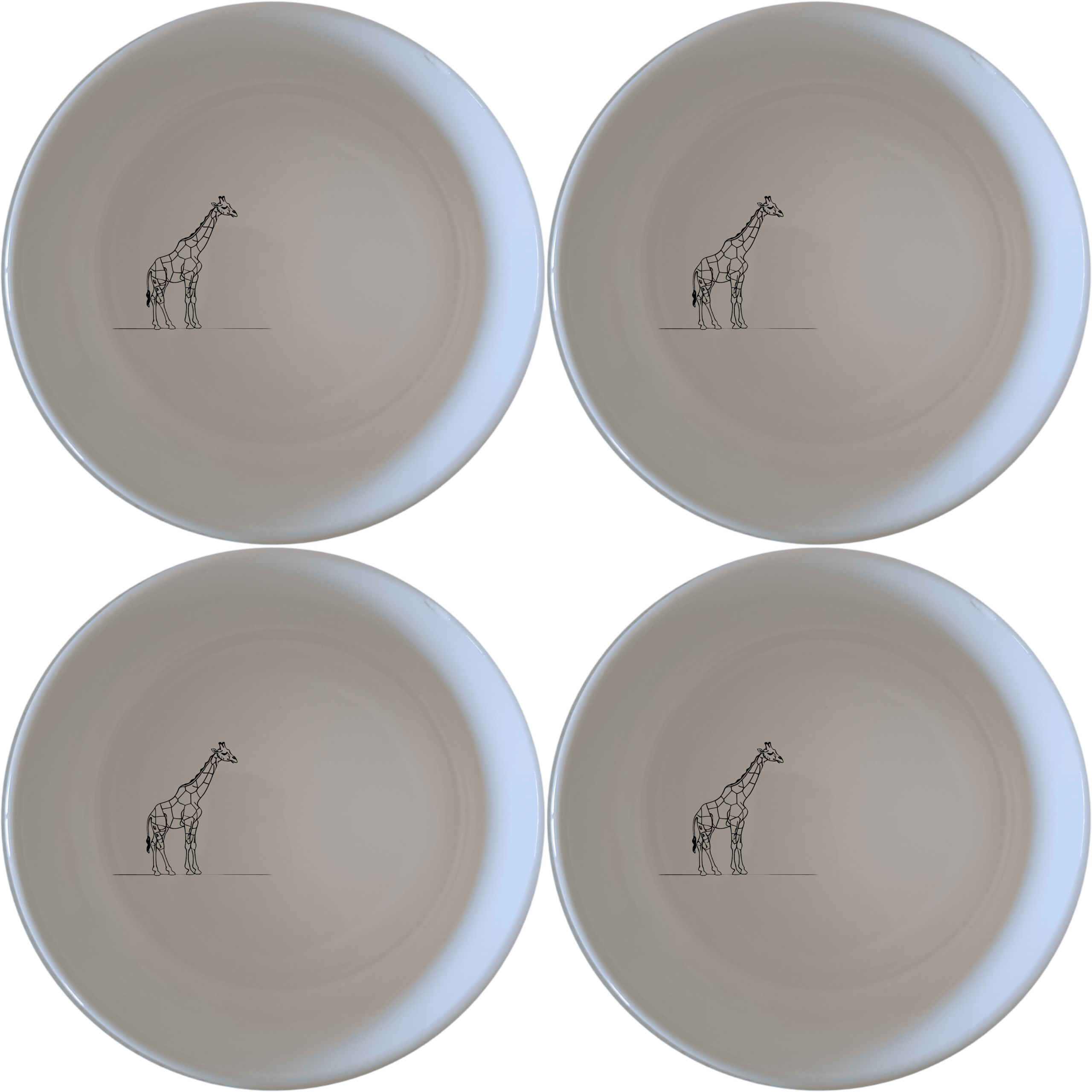 Majestic Giraffe Bowl Set of 4 - Range 3 is a stylish and modern addition to your tableware collection. Crafted from high-quality ceramic, these bowls feature a unique giraffe design that adds a touch of elegance to any dining occasion. Perfect for everyday use or special events, this set offers both functionality and aesthetic appeal.