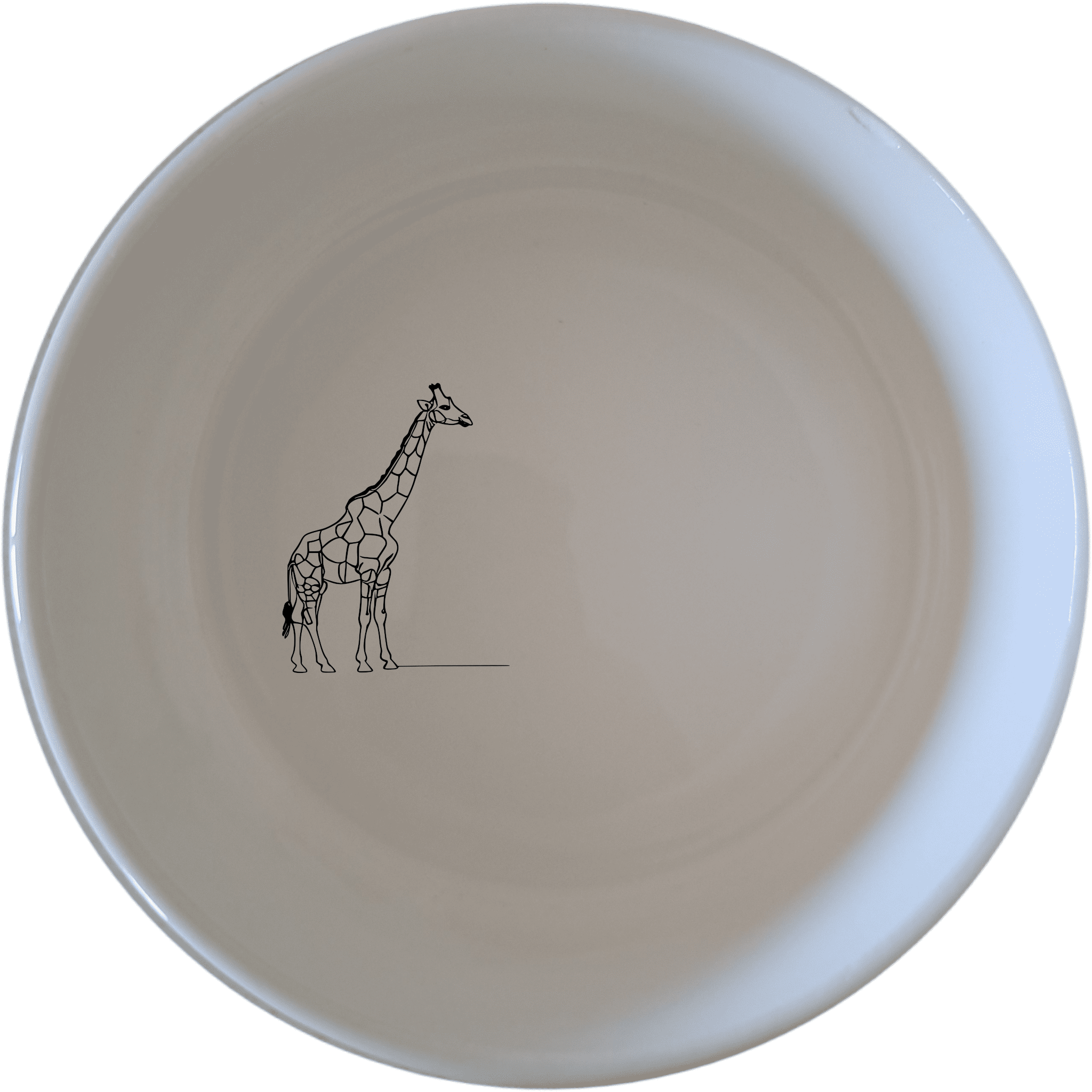 This Majestic Giraffe Bowl Set of 4 - Range 1 features elegant giraffe designs on white ceramic bowls, perfect for any dining occasion.