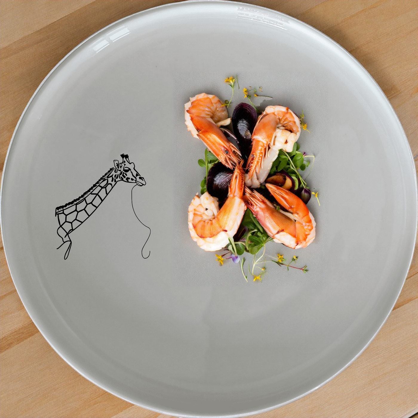 The Majestic Giraffe Neck Stretching Dinner Set of 12 brings a whimsical touch to your dining table with its elegant giraffe design.
