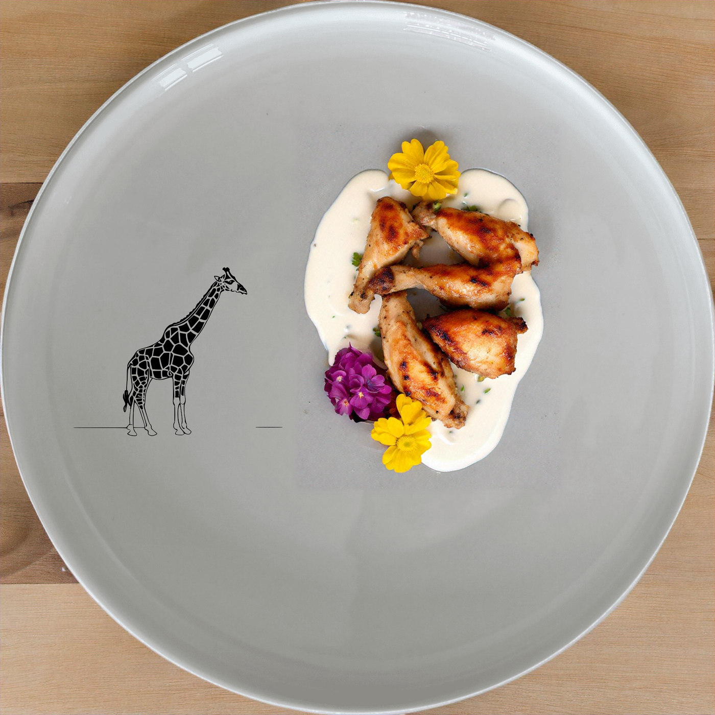 The Majestic Giraffe Neck Stretching Dinner Set of 12 brings a touch of nature to your dining table with its elegant giraffe design.