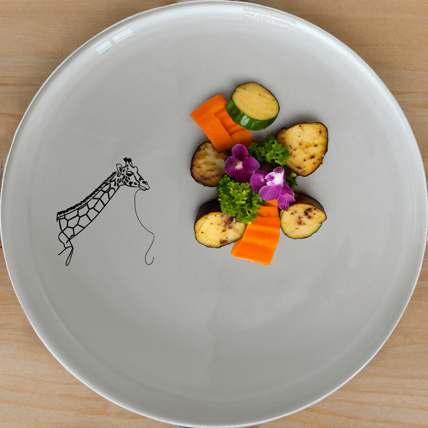 Majestic Giraffe Dinner Plate Set of 4 - Range 2 is a stylish and unique dinnerware set featuring elegant giraffe illustrations, perfect for adding a touch of nature to your dining experience.
