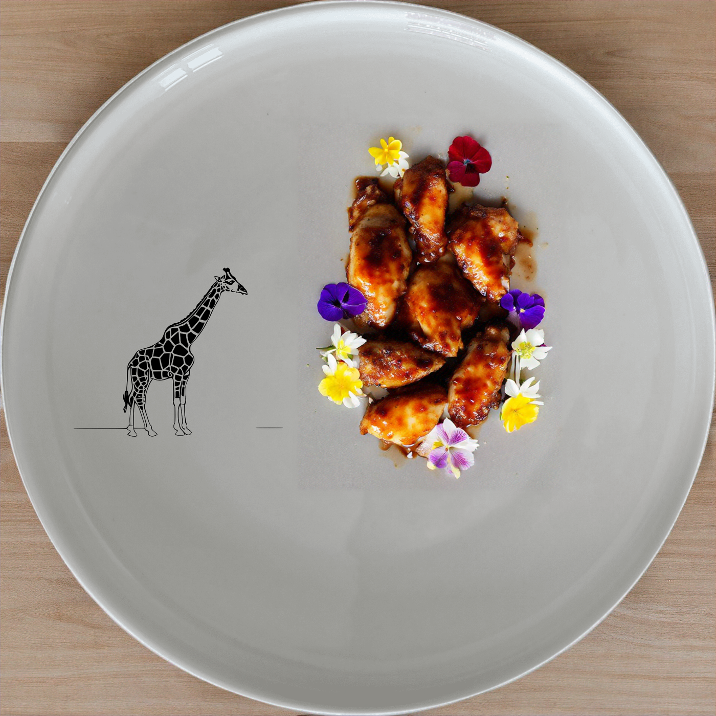 This Majestic Giraffe Dinner Plate Set of 4 features a striking giraffe design, perfect for adding a touch of nature to your dining table.