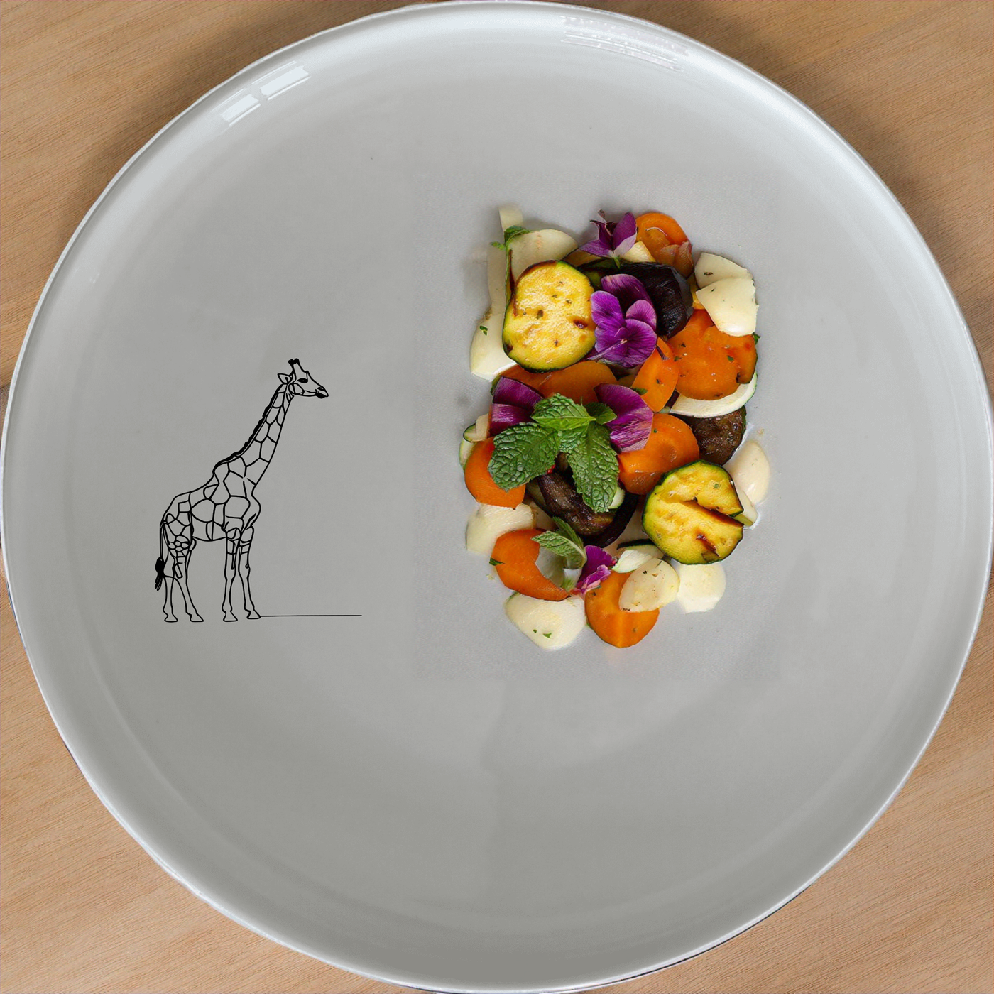 The Majestic Giraffe Side Plate Set of 4 - Range 1 is a stylish and elegant addition to any dining table, perfect for everyday use or special occasions.