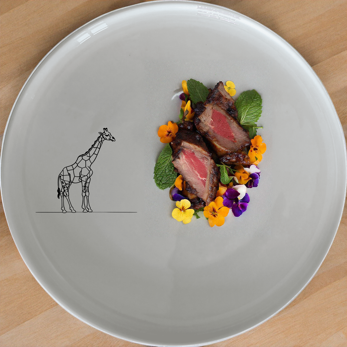 Majestic Giraffe Side Plate Set of 4 - Range 3 adds a touch of elegance to your dining table with its unique design.