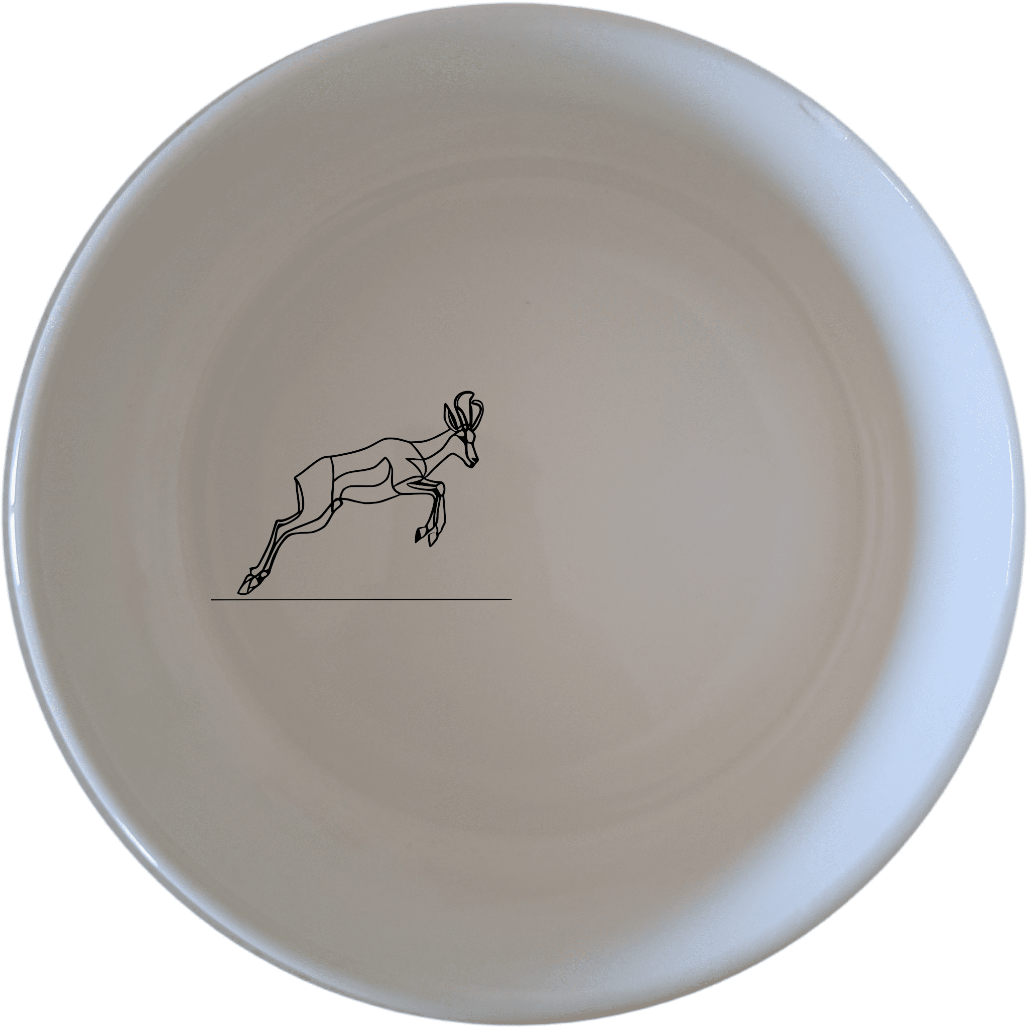 The Springbok Leaping Bowl Set of 4 features a dynamic leaping antelope design, perfect for modern dining and adding a touch of nature to your table.