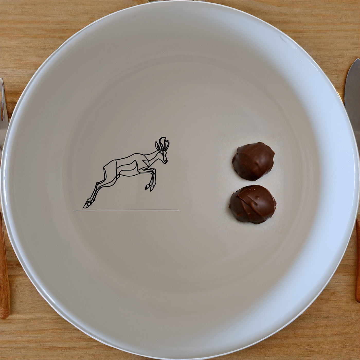 The Springbok Leaping Bowl Set of 4 features a dynamic leaping antelope design, perfect for modern dining and adding a touch of nature to your table.