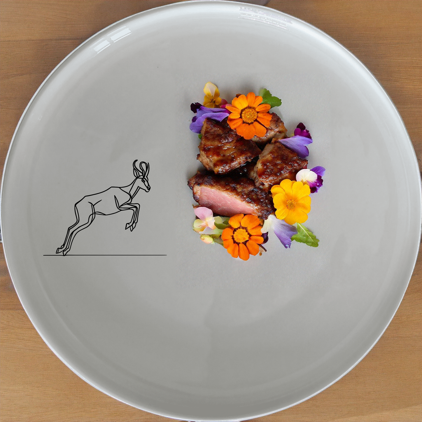 The Springbok Leaping Antelope Dinner Set of 12 brings a touch of nature to your dining table with its elegant leaping antelope design.
