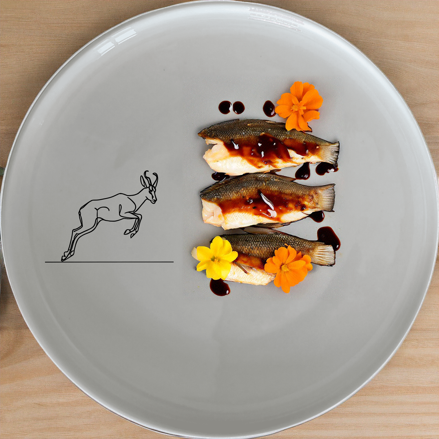 Springbok Leaping Dinner Plate Set of 4 - Range 1 is a stunning collection of ceramic plates featuring an elegant leaping antelope design. Perfect for any dining occasion.