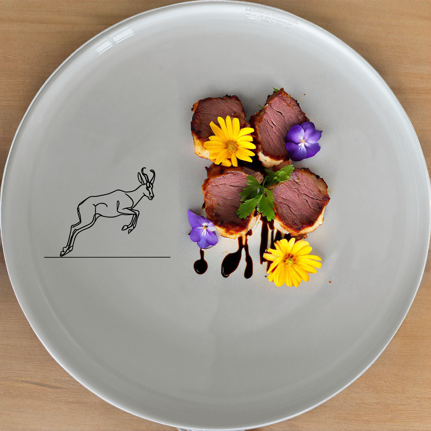 Springbok Leaping Antelope Side Plate Set of 4 - Range 1 adds a touch of wildlife elegance to your dining table. Perfect for nature lovers and art enthusiasts.