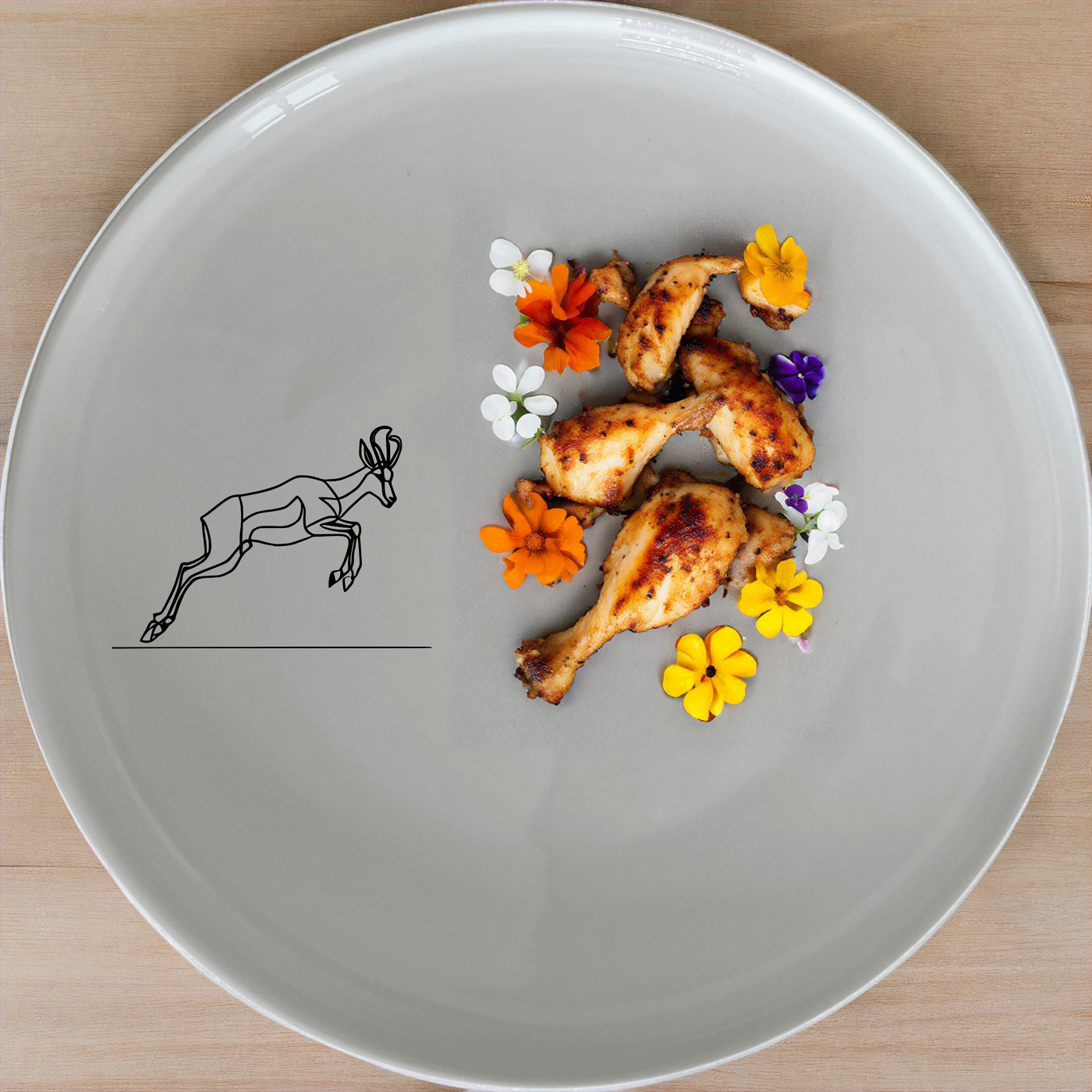 Springbok Leaping Antelope Side Plate Set of 4 - Range 4 offers a dynamic and artistic design perfect for modern dining.