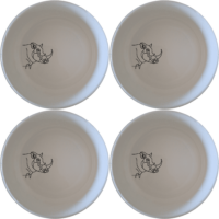 Warthog Tusk Bowl Set of 4 - Range 1 adds a unique touch to your dining experience with its artistic design and high-quality ceramic construction.