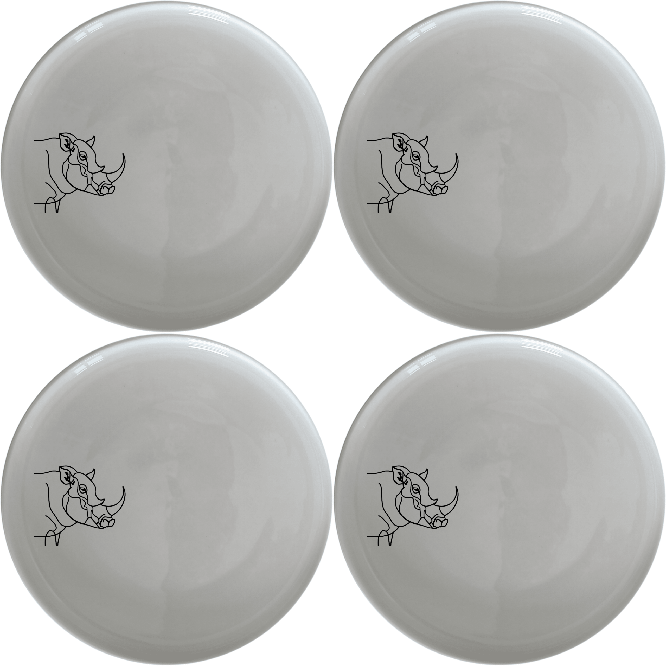 Warthog Tusks Side Plate Set of 4 - Range 1 adds a unique touch to your dining table with its elegant design and durable ceramic construction.