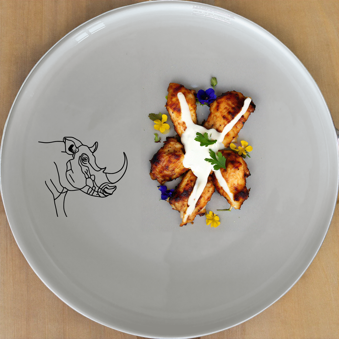 The Warthog Tusk Dinner Set of 12 features a bold, artistic design perfect for modern dining. This set includes dinner plates, side plates, and bowls, all crafted from durable ceramic.