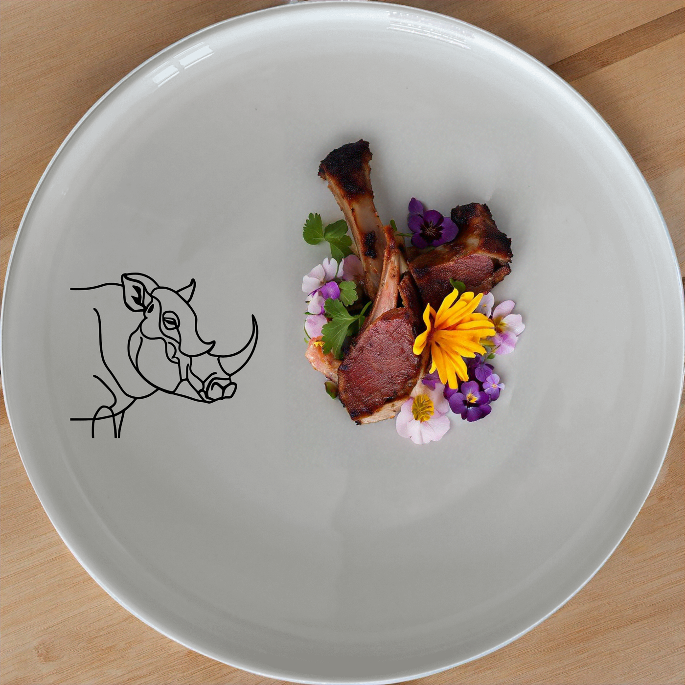 Warthog Tusk Dinner Plate Set of 4 - Range 1 adds a unique touch to your dining table with its elegant design and durable ceramic construction.