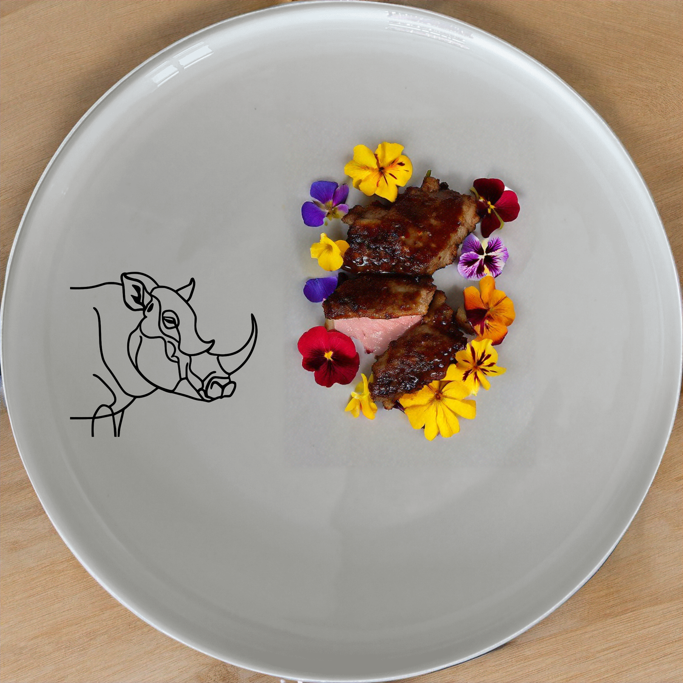 Warthog Tusks Side Plate Set of 4 - Range 1 adds a unique touch to your dining table with its elegant design and durable ceramic construction.