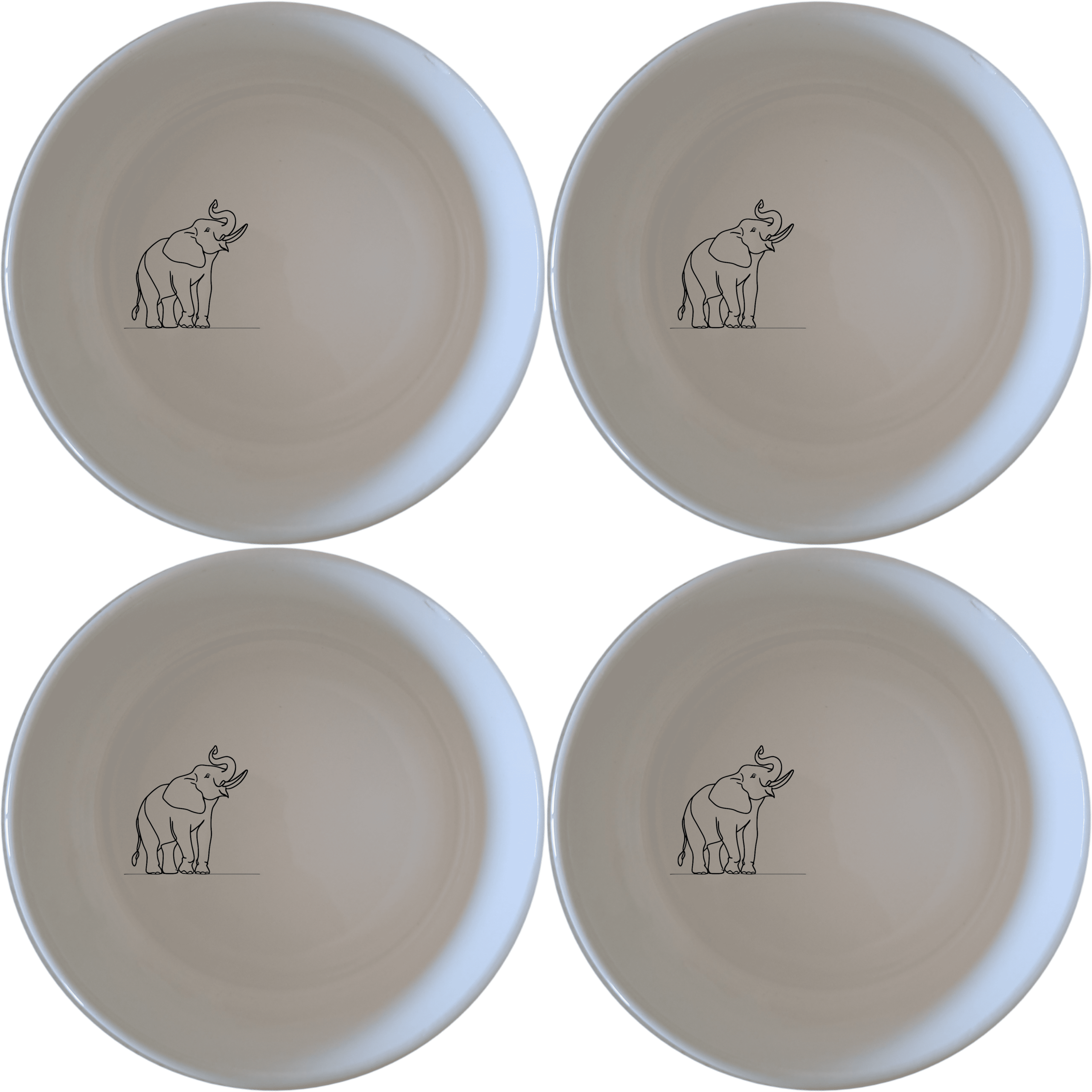 Wise Elephant Matriarch Bowl Set of 4 - Range 4 is a charming and elegant set of four bowls, each featuring a unique design inspired by the majestic elephant matriarch. Perfect for everyday use or special occasions.