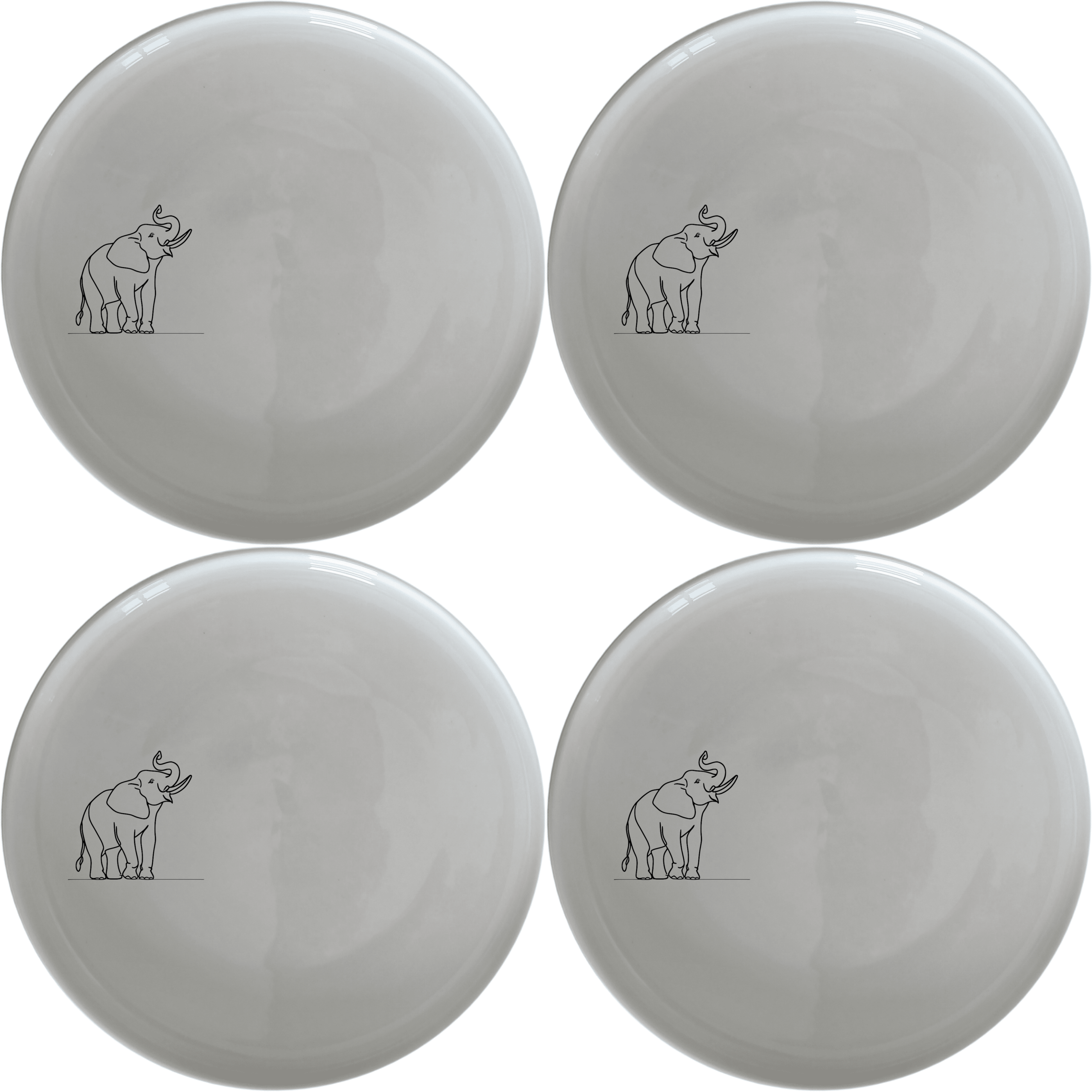 Wise Elephant Matriarch Side Plate Set of 4 - Range 4 adds a touch of elegance to any dining table with its unique design.