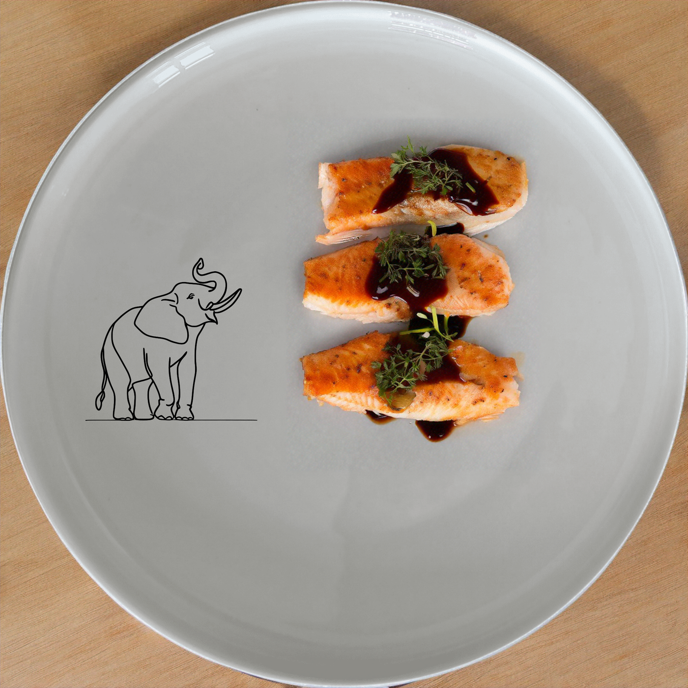 Elephant Matriarch Dinner Plate Set of 4 - Range 4 is a stylish and elegant dinnerware set featuring a unique elephant design, perfect for any dining occasion.