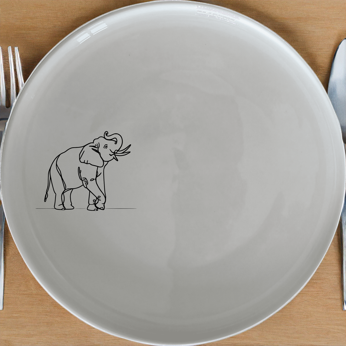 Elephant Matriarch Side Plate Set of 4 - Range 1 adds a touch of elegance to any dining table. Perfect for everyday use or special occasions.