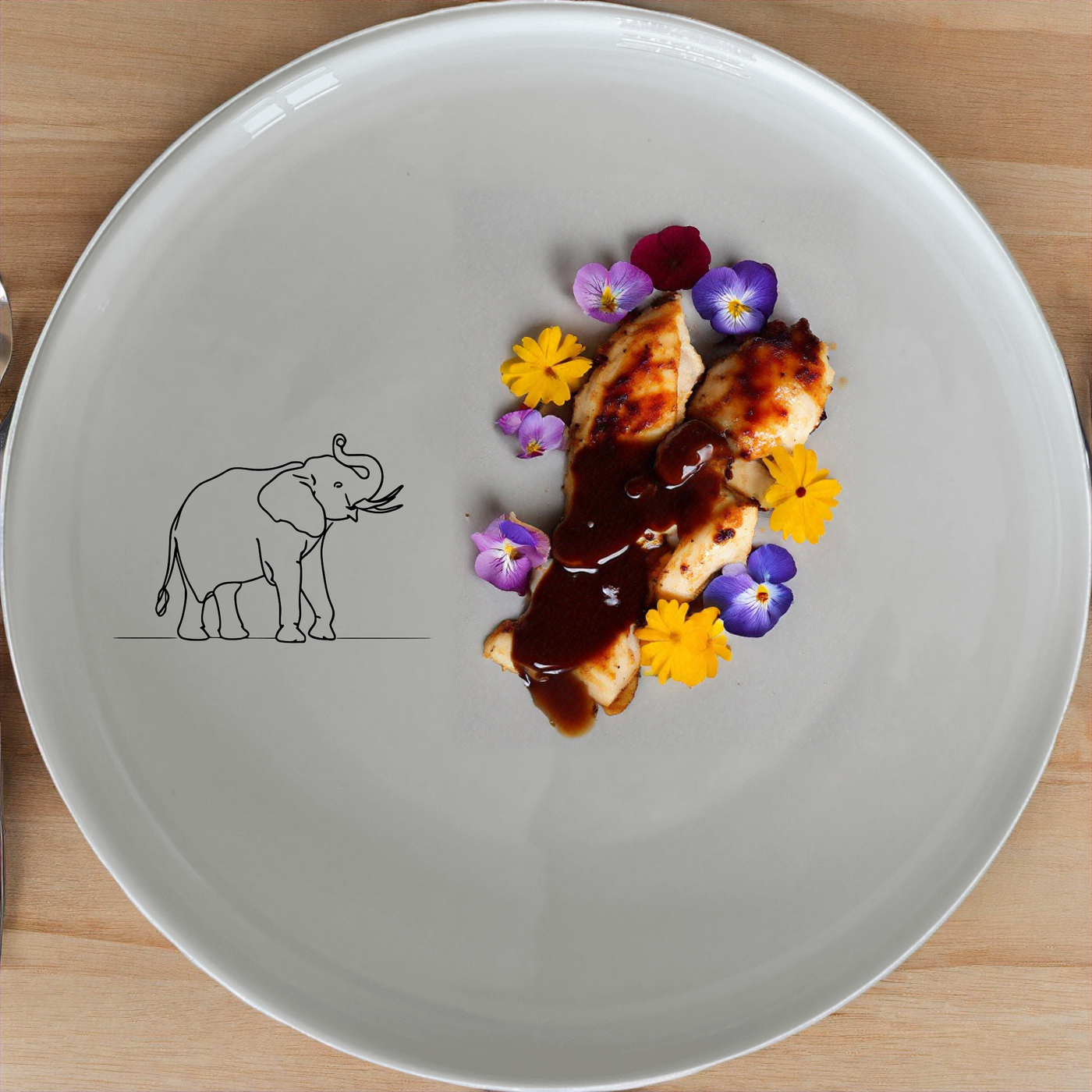 Matriarch Elephant Side Plate Set of 4 - Range 3 adds a touch of elegance to your dining table with its unique design.