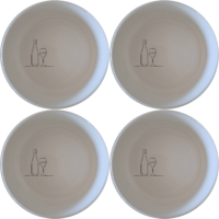 Bottle Glass Bowl Set of 4 - Range 4 offers a modern, minimalist design perfect for any dining occasion. Crafted from premium ceramic, these bowls are both functional and stylish, ideal for serving drinks or desserts.